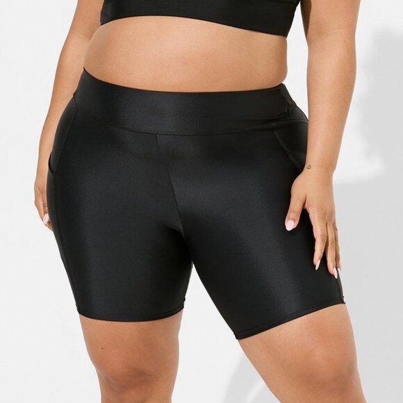 ❤️NWT VINTAGE TORRID BERMUDA BIKE SWIM SHORTS - POCKETS BIKINI BOTTOM PLUS SIZE - Picture 3 of 16